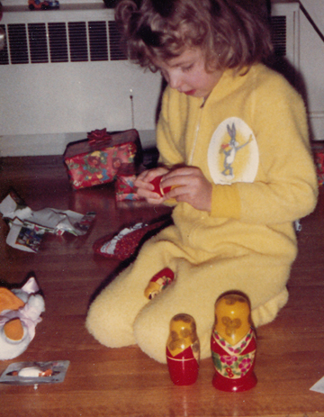 Receiving my first Matryoshka, Christmas 1980