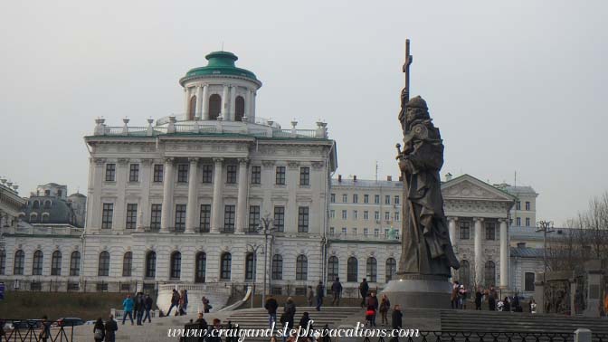 Monument to Saint Vladimir. This statue was erected in November 2016. He baptized Russia and brought Orthodox Christianity here in 988 A.D.