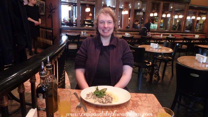 Beef stroganoff at Tchaikovsky Cafe