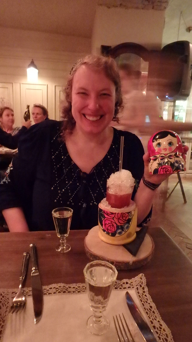 Onegin vodka and a matryoshka cocktail at Katyusha