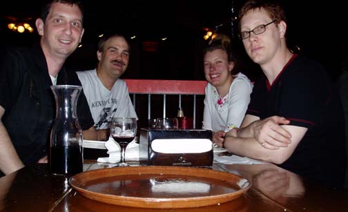 Tyson, Craig, Steph, Dan at Organ Stop Pizza