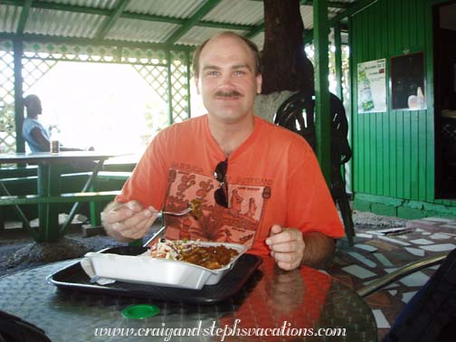 Craig eating goat curry at the Hardest Hard Craig eating goat curry at the Hardest Hard