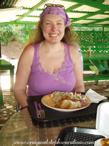 Steph eating beef roti at the Hardest Hard Steph eating beef roti at the Hardest Hard