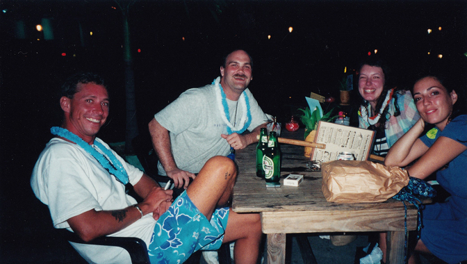 Post-Island Hop drinks at Duffy's Love Shack with Marty and Gabriela