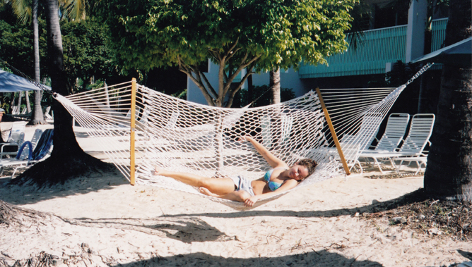 Beth relaxing at Secret Harbour