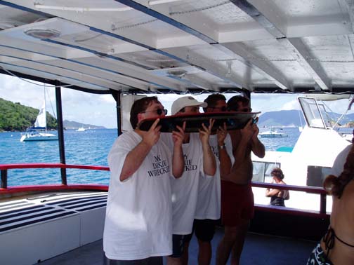 Shot Ski at the Willy T - Steve, Craig, Marty, and the guy from Louisiana