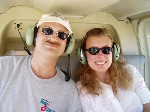 Craig and Steph in helicopter