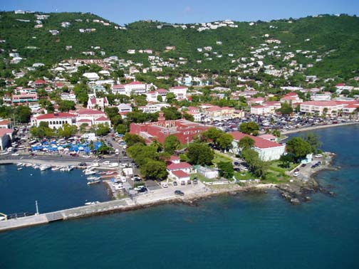 Aerial view of Charlotte Amalie