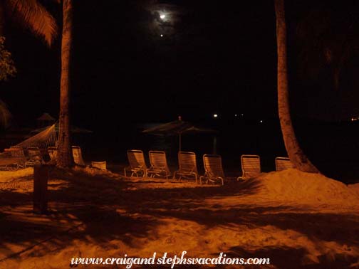 Moon and planets above Secret Harbour Beach