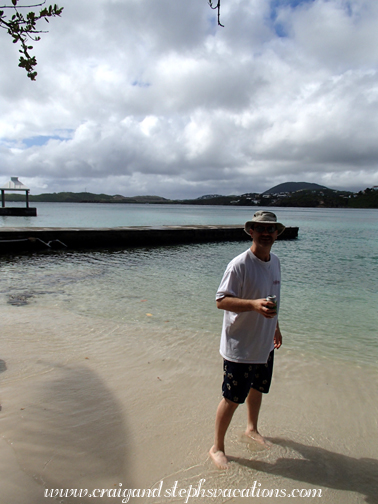 Craig getting ready for a swim