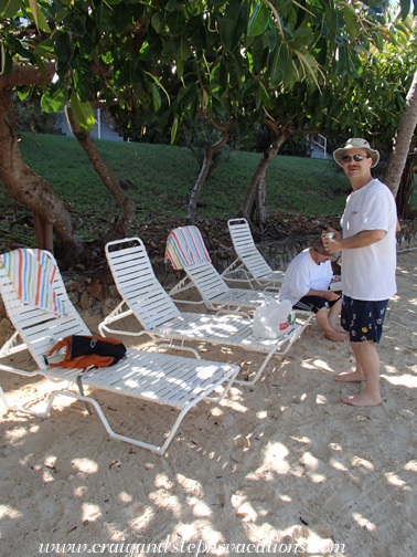 Claiming some beach chairs