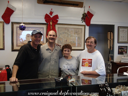 Sean, Craig, Mom, and Steve at the Pirate's Chest
