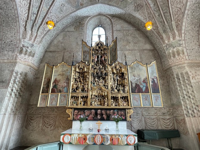 Gammelstad Nederlule&aring; Church Belgian altar from 1520