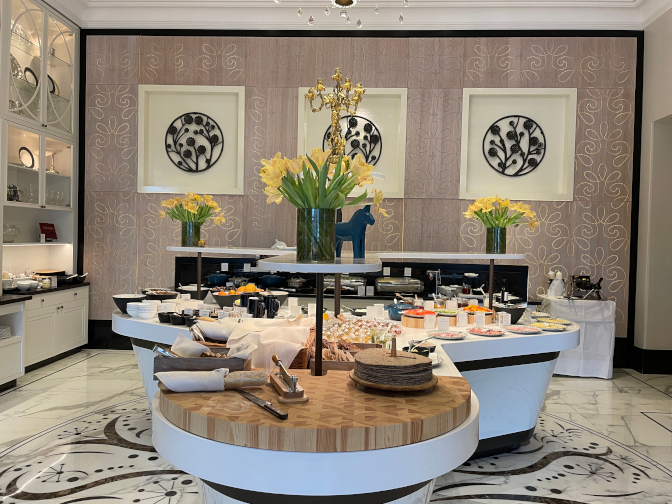 Breakfast buffet at the Grand Hotel