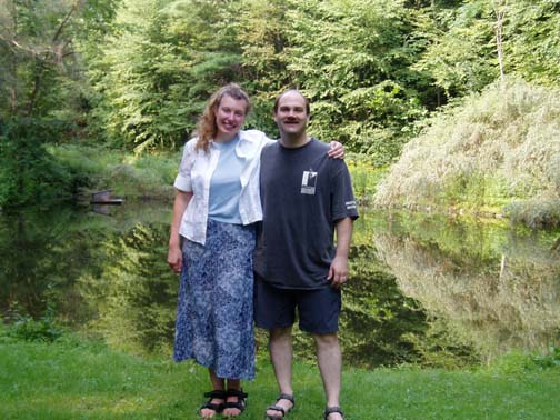 Steph and Craig near the pond at Horsefeathers Steph and Craig near the pond at Horsefeathers