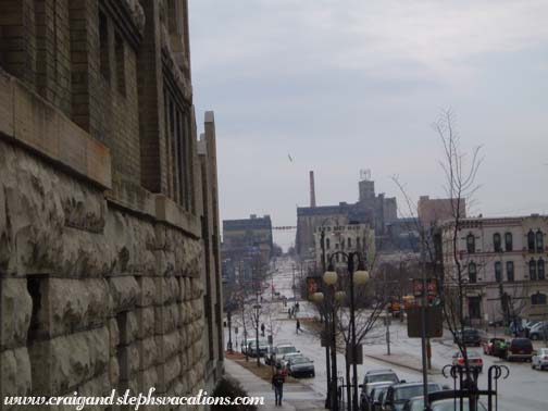Pabst Brewery on the horizon